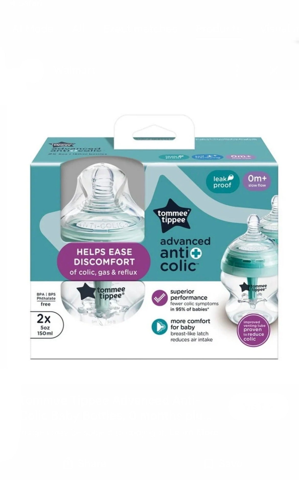 Tommee Tippee Advance AntiColic Baby Nipple Bottle 5 fl oz