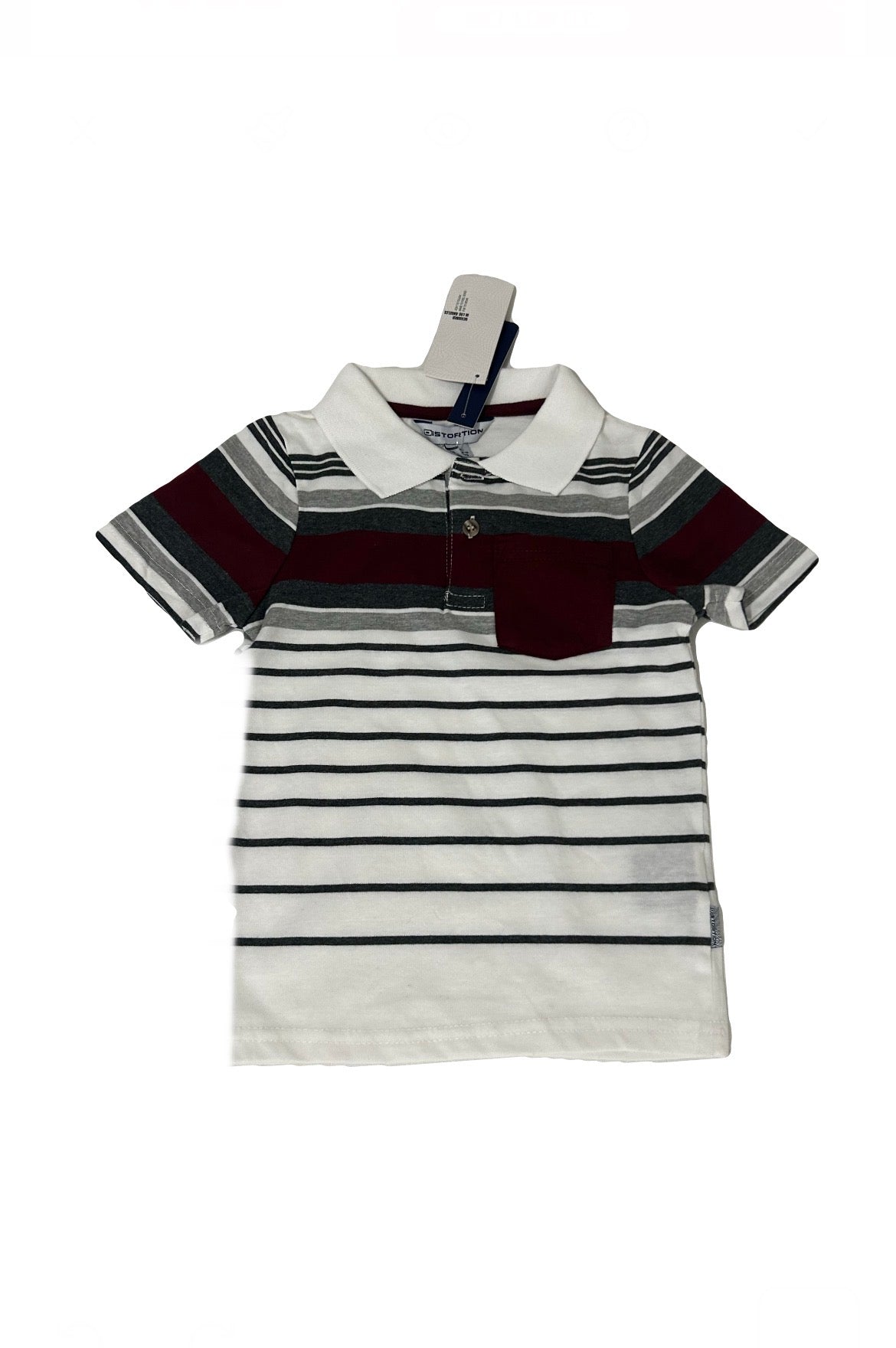 Distortion Boys Polo Shirt – Classic Kids Polo in Burgundy