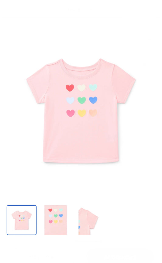 Wonder Nation Baby Girls Crewneck Tee with Short Sleeves, Sizes 0/3M-24M