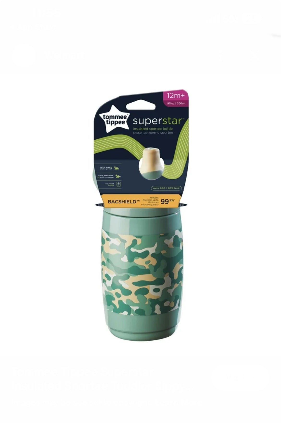 Tommee Tippee Superstar Insulated Sportee Toddler Sippy Cup, 12 months+, 9oz | L image 0