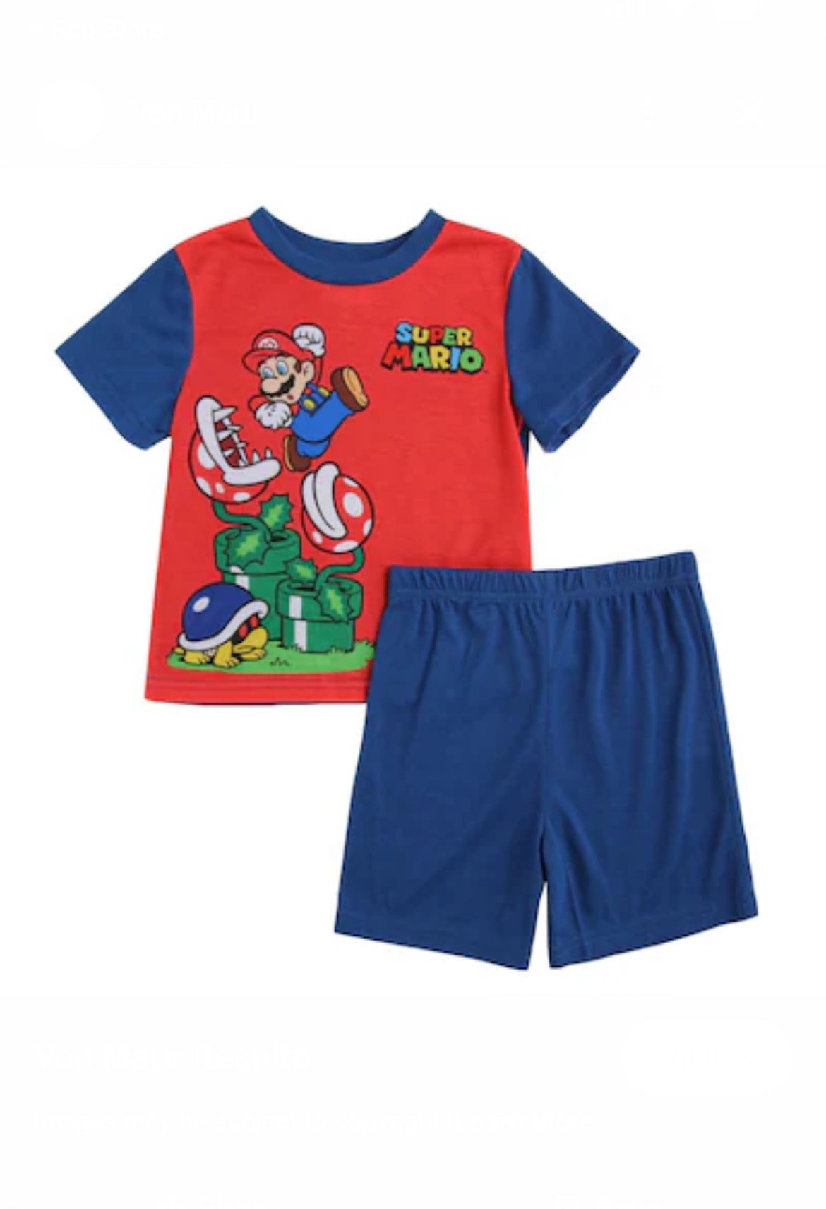 Super Mario 2pc Pj Shorts Set image 0