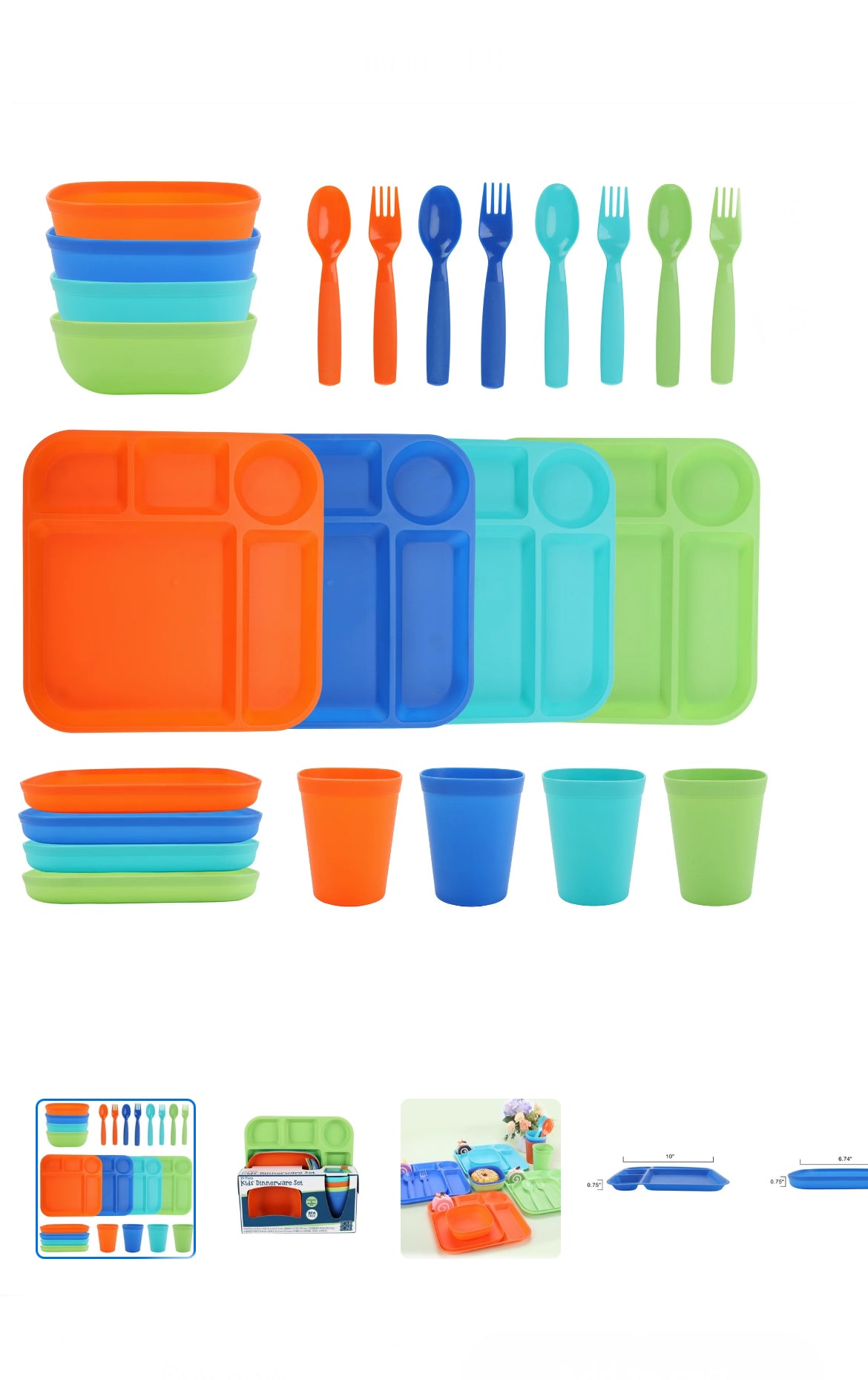 Your Zone 24-pc Plastic Square Dinnerware Set image 1