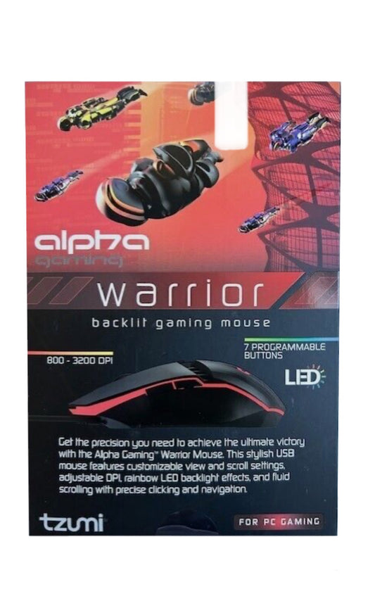 Alpha Gaming WARRIOR Backlit Gaming Mouse, Model 6380 image 1