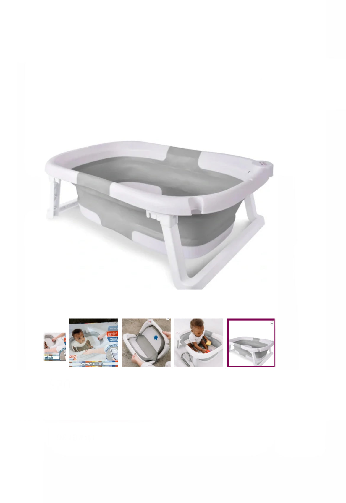 Hopscotch Lane Deluxe Soft Bathtub – Collapsible Baby Bathtub