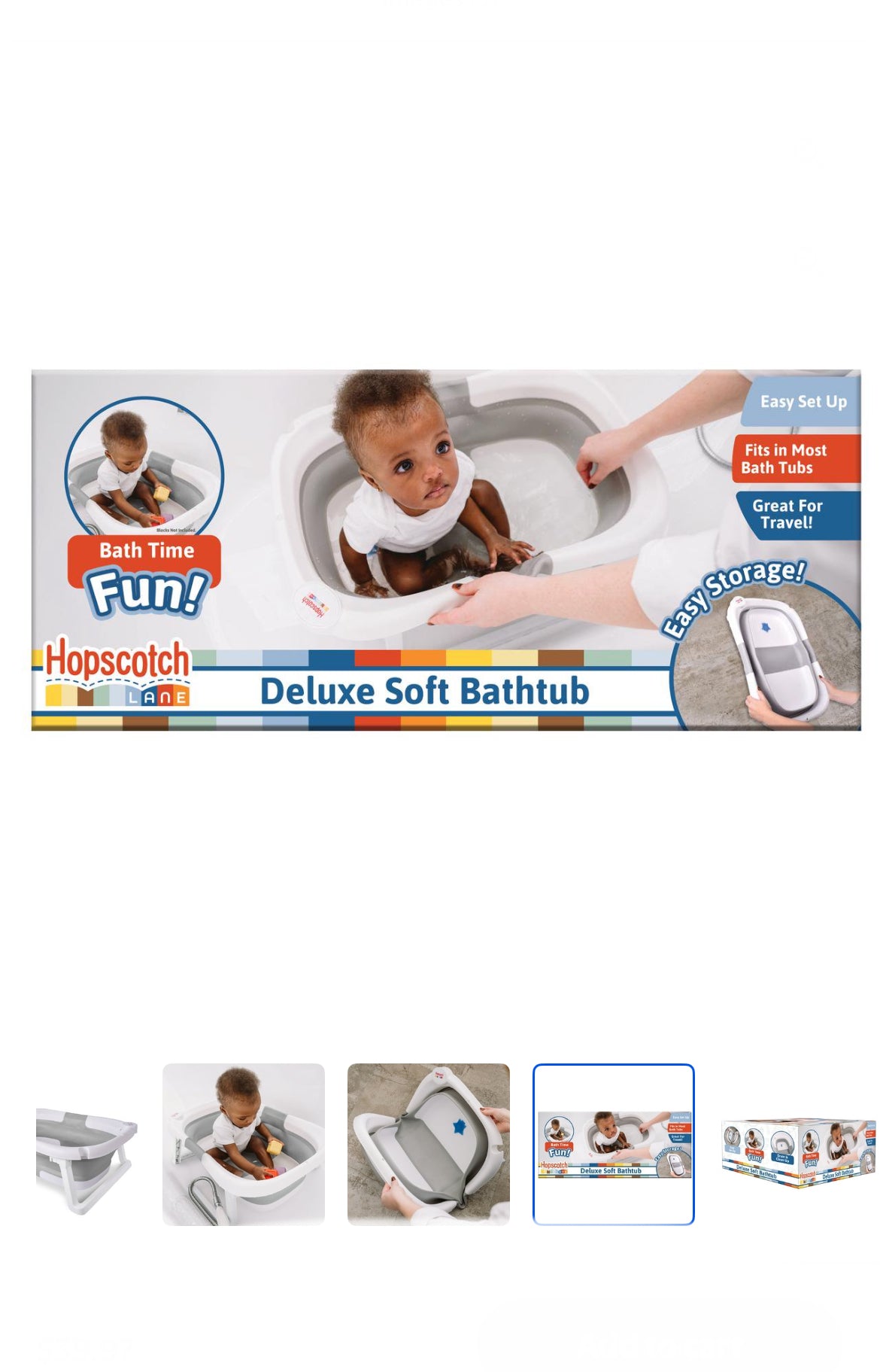 Hopscotch Lane Deluxe Soft Bathtub – Collapsible Baby Bathtub