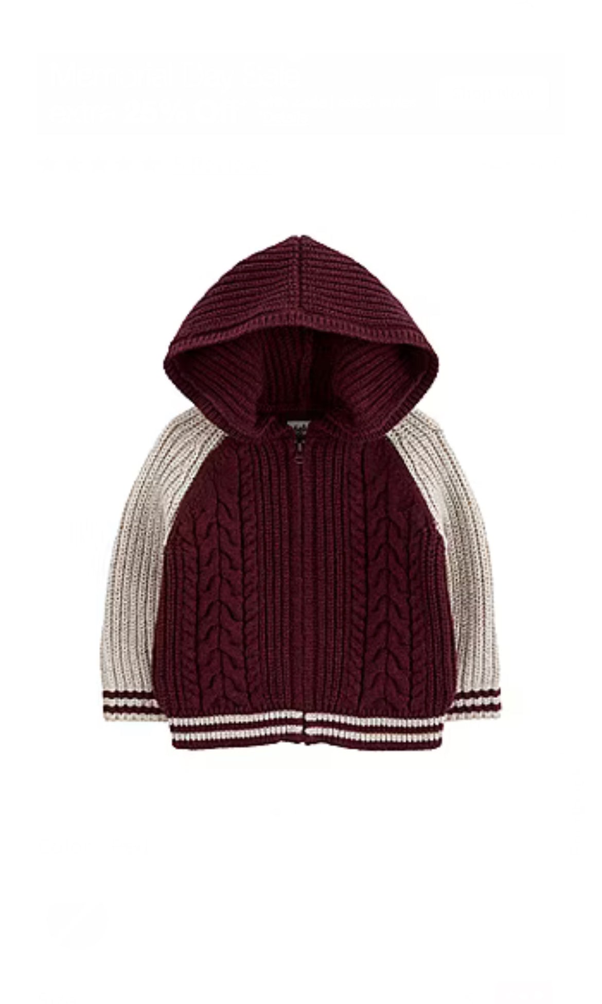 Oshkosh Baby Boys Hooded Long Sleeve Cardigan image 0