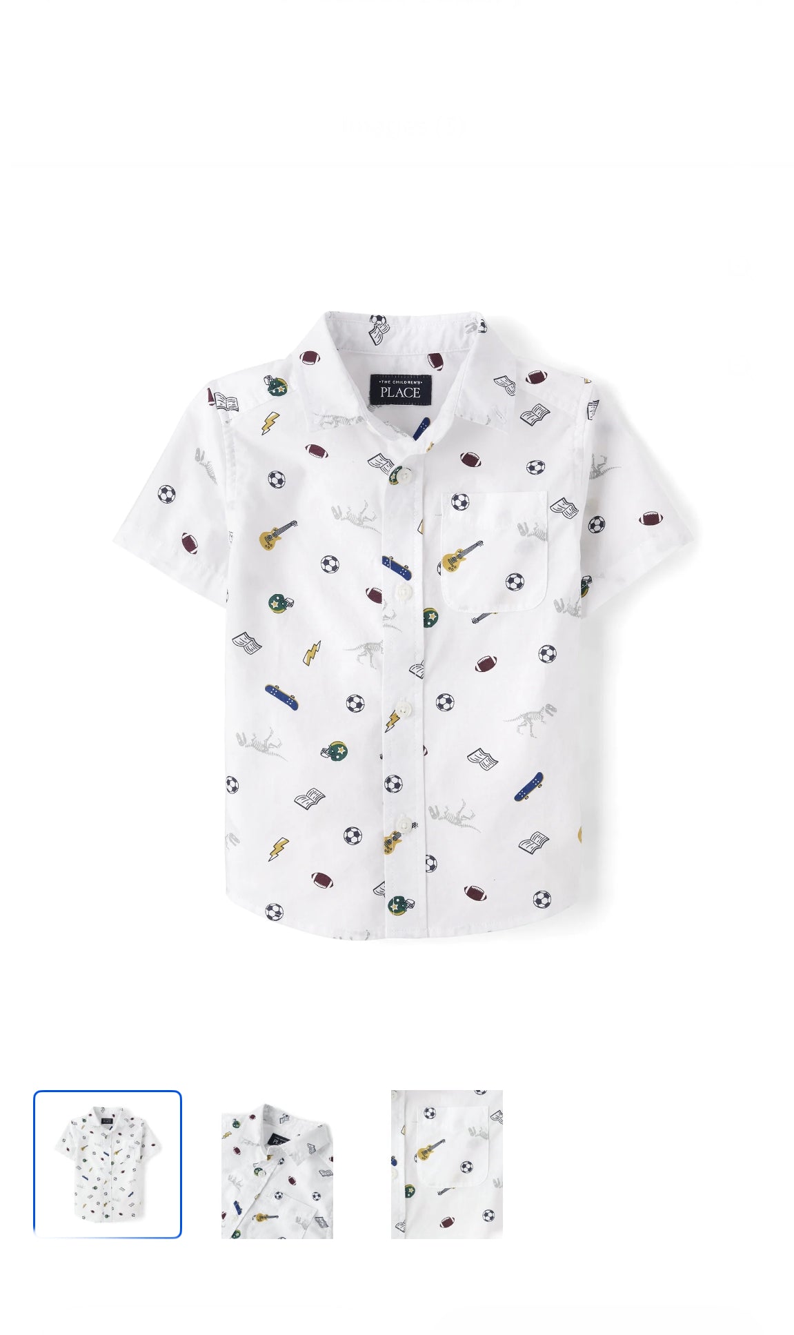 The Children's Place Toddler Boys Short Sleeve Allover Doodle Woven Top