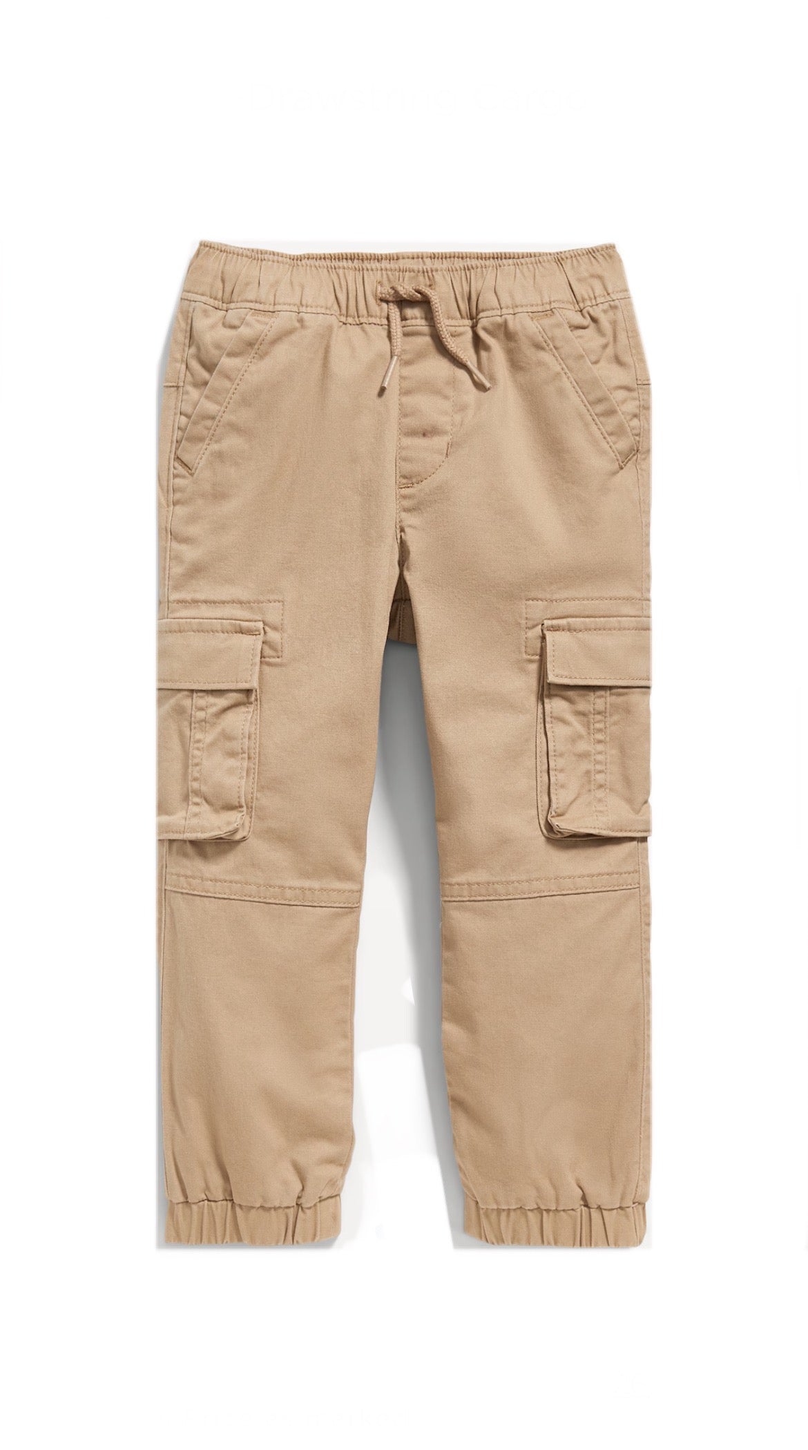Functional-Drawstring Cargo Jogger Pants for Toddler Boys image 0