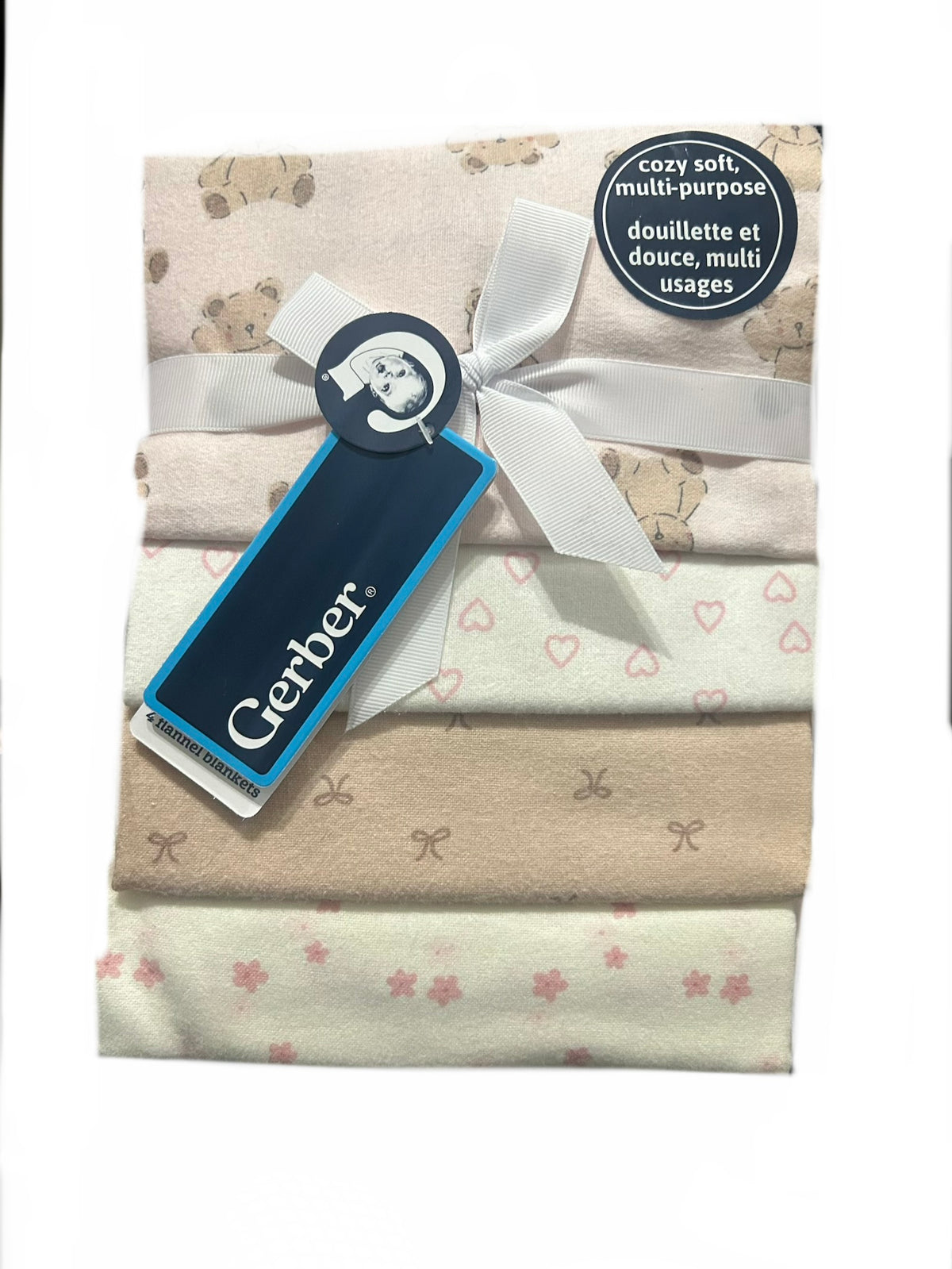 Gerber 4pk Flannel Receiving Blankets