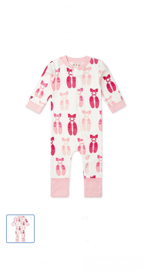 M+A Baby Girl w/ Fold-Over Feet and Mittens