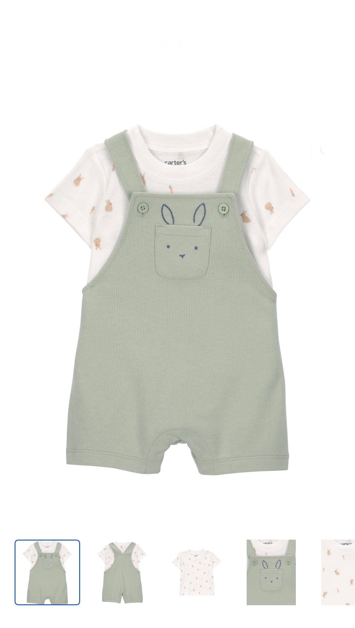 Carters 2pc shortall set