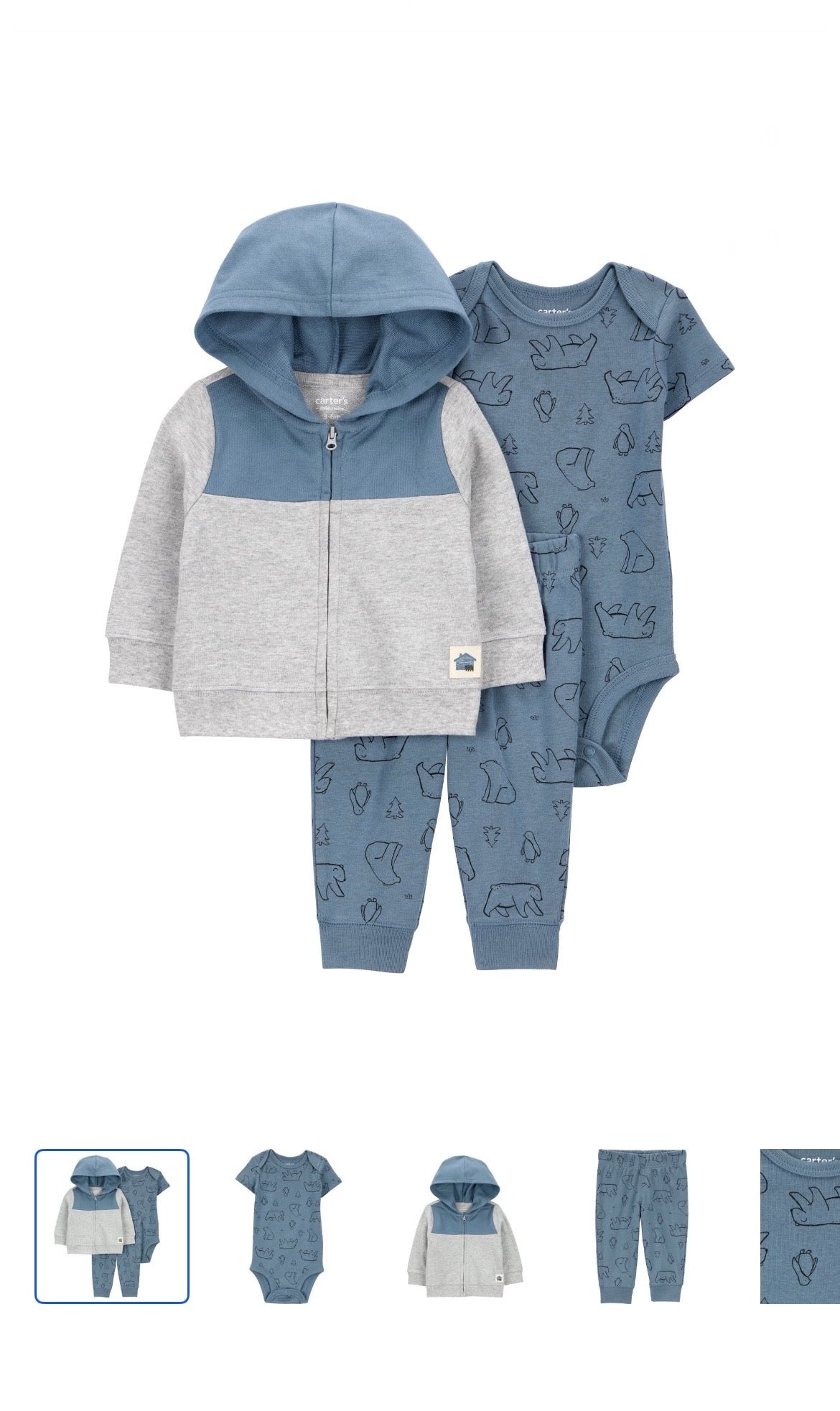 Carter's Child of Mine Baby and Toddler Boy Cardigan Outfit Set, 3-Piece