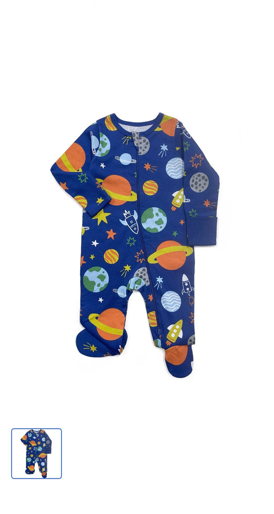 Wonder Nation Baby Boys or Girls Zip Front Footed Pajamas, Size: Preemie