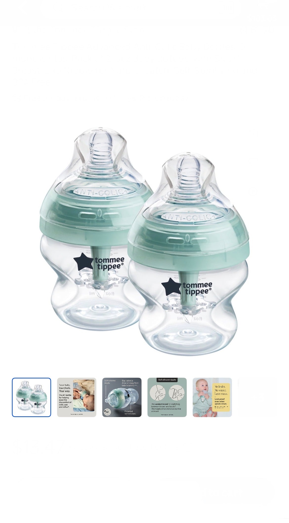 Tommee Tippee Advance AntiColic Baby Nipple Bottle 5 fl oz