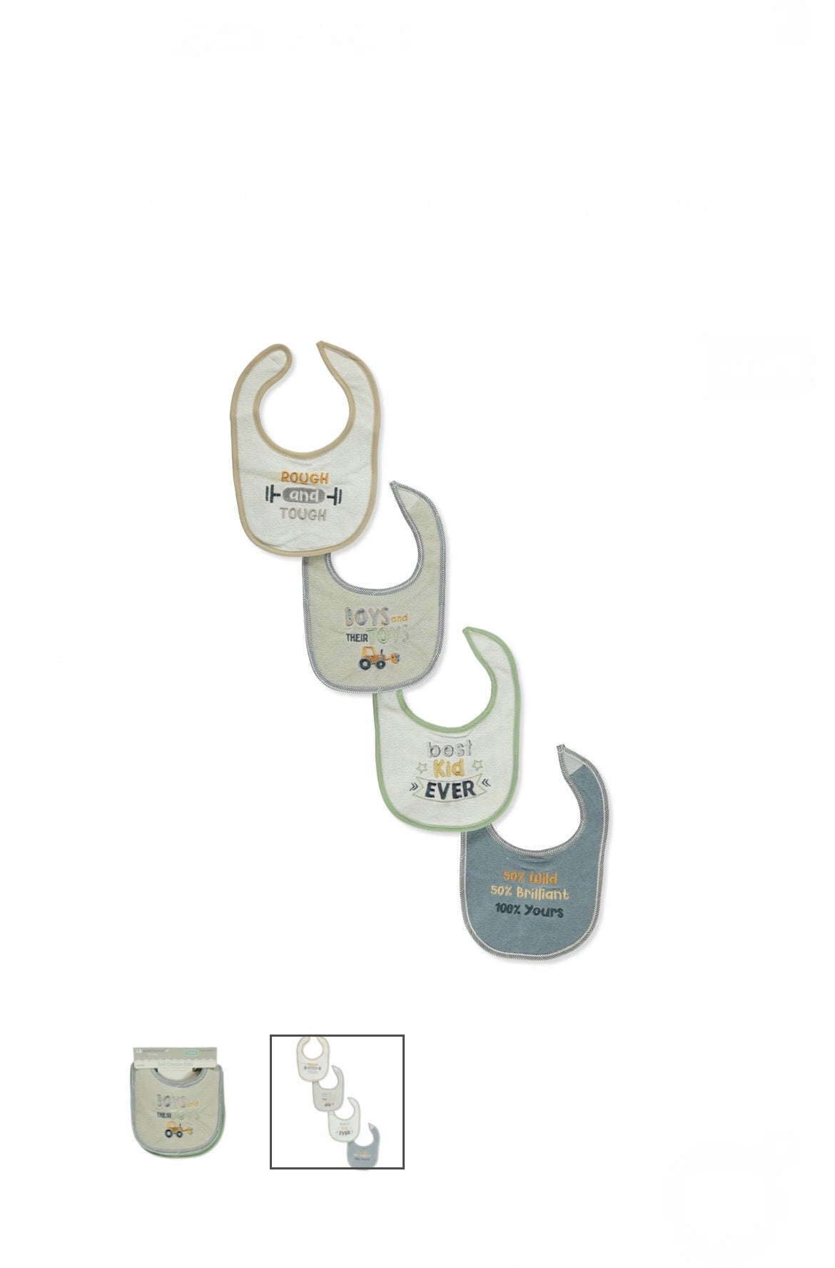 Petite l’amour 4pk Self Closure Bibs