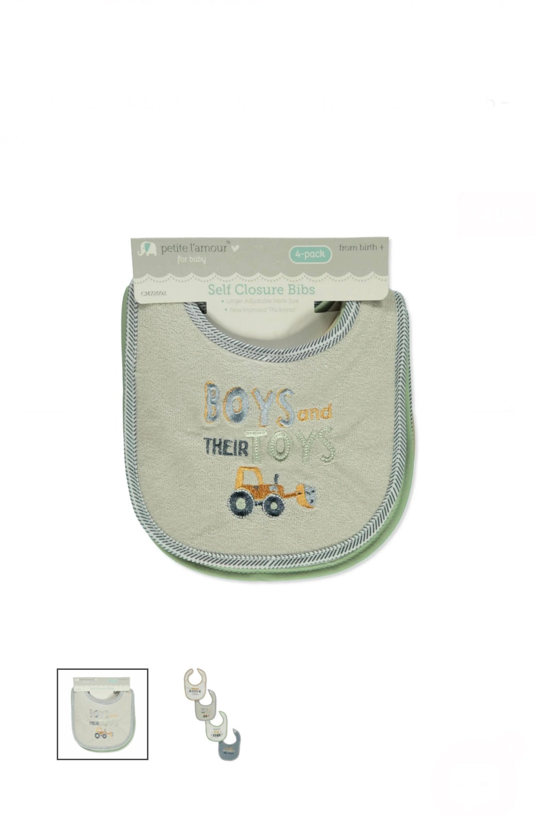 Petite l’amour 4pk Self Closure Bibs