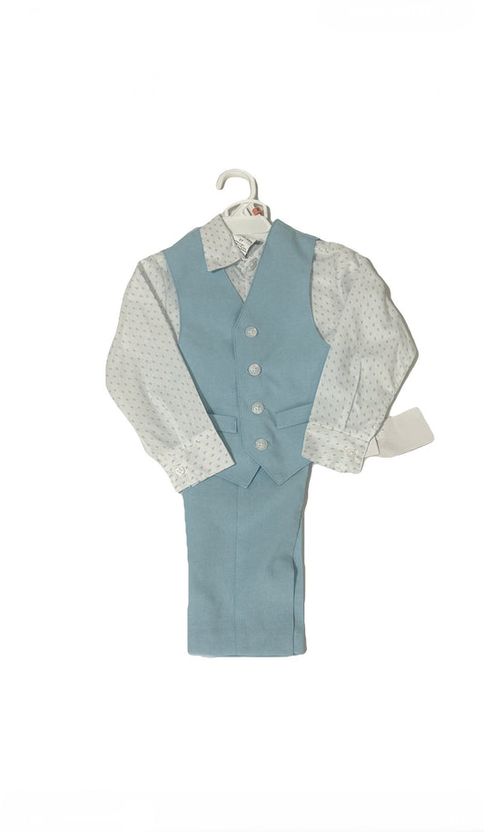 Van Heusen Boys 3pc Formal Suit – Baby Blue & White Dress Set 2T