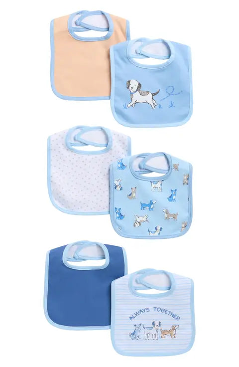 Little Me 6pk Baby Boys Waterproof Lining Bibs w/ Terry Backing