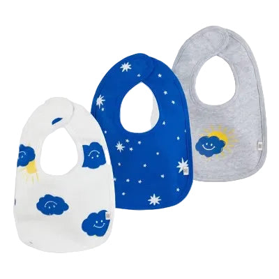 Huggies Baby Boys' 3pk Organic Clouds Bib