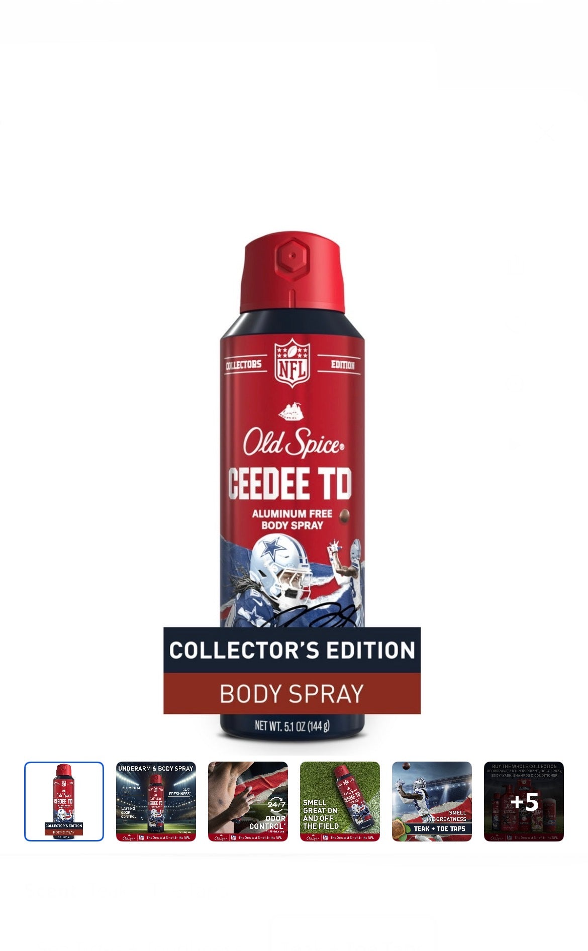 Old Spice Men's Aluminum Free Deodorant Body Spray, NFL Collection, 5.1oz (144g)