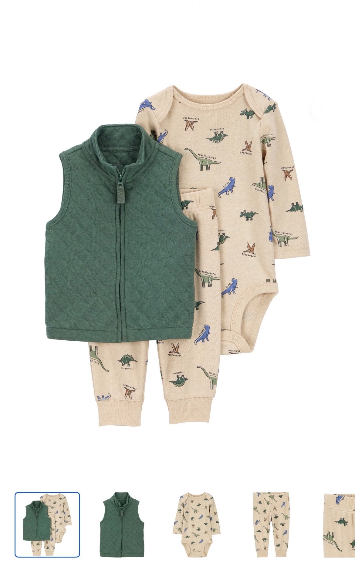 Carter's Child of Mine Baby and Toddler Boy Vest Outfit Set, 3-Piece