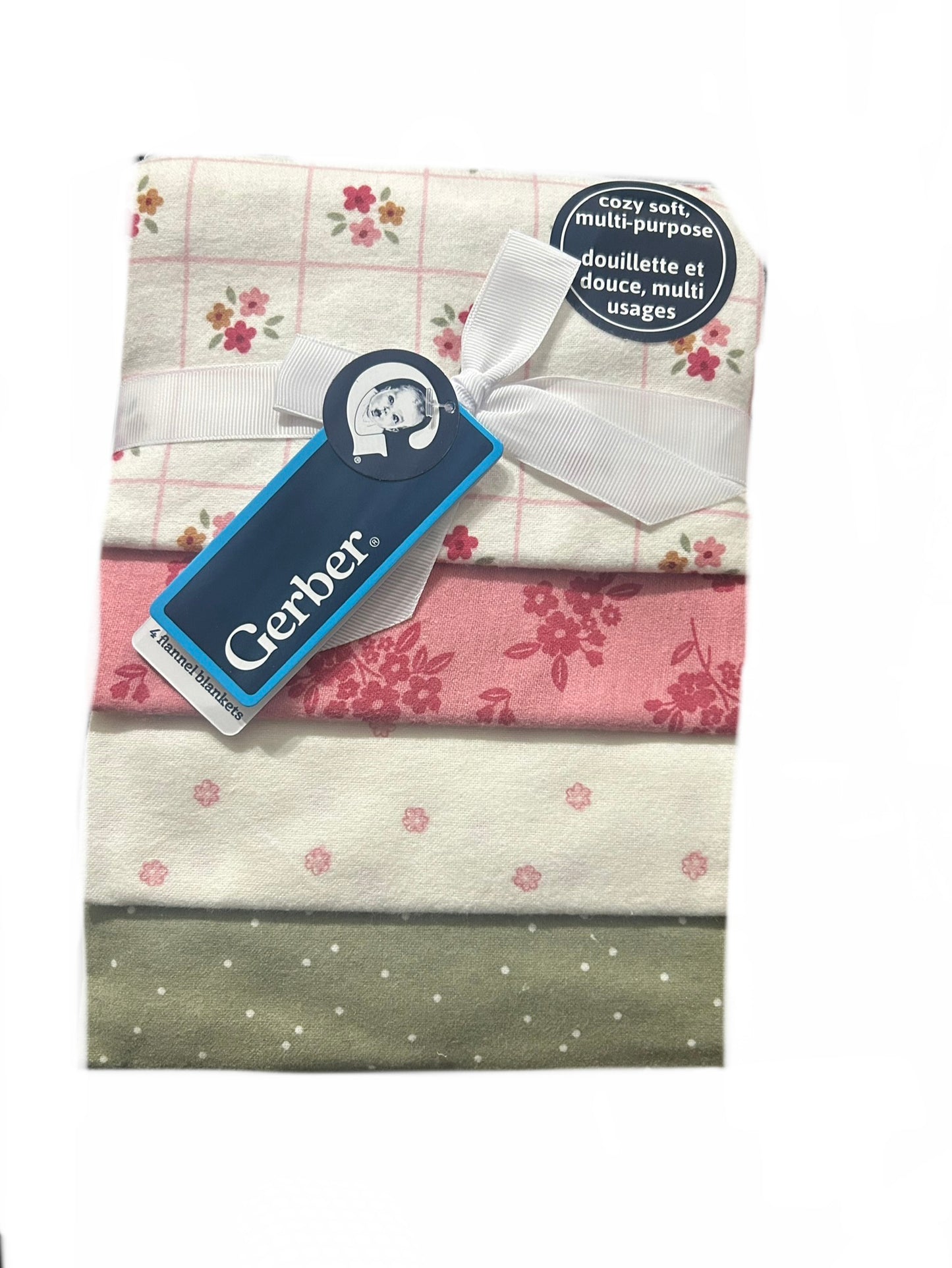 Gerber 4pk Flannel Receiving Blankets