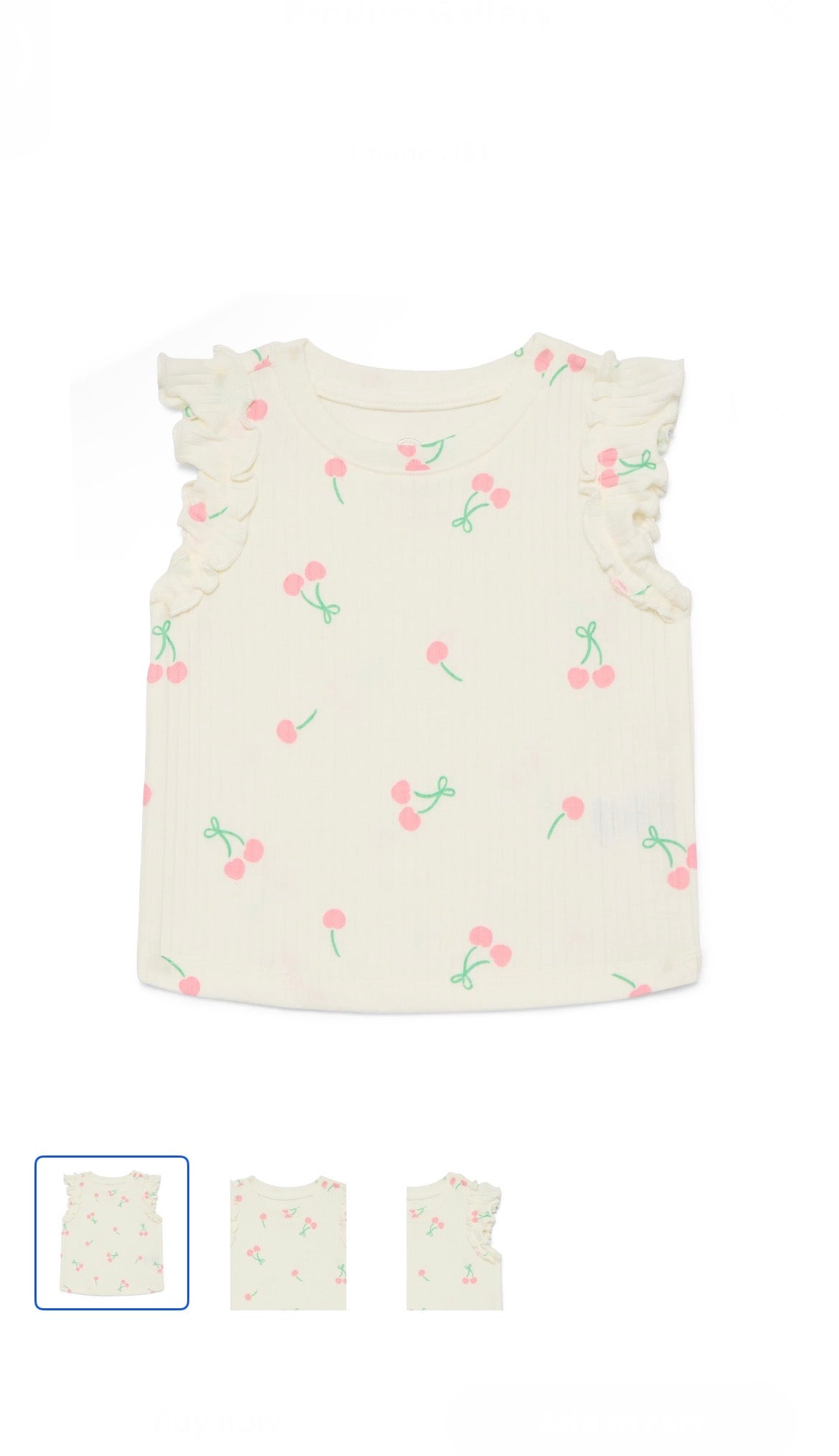 Wonder Nation Baby Girls Top with Flutter Sleeves