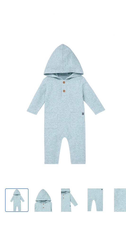 Modern Moments by Gerber Baby Boy Hacci Hooded Long Sleeve Romper