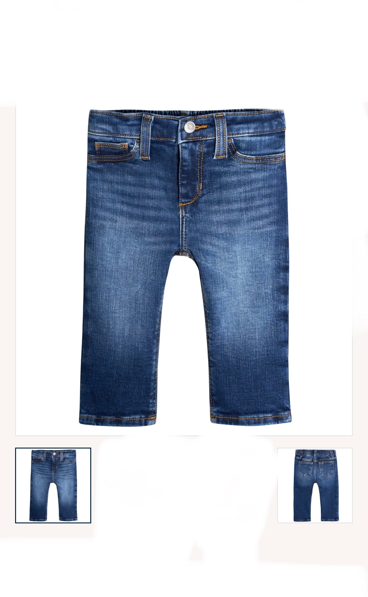 Old Navy Baby Neutral Blue Straight Fit Denim Jeans With Elastic Back