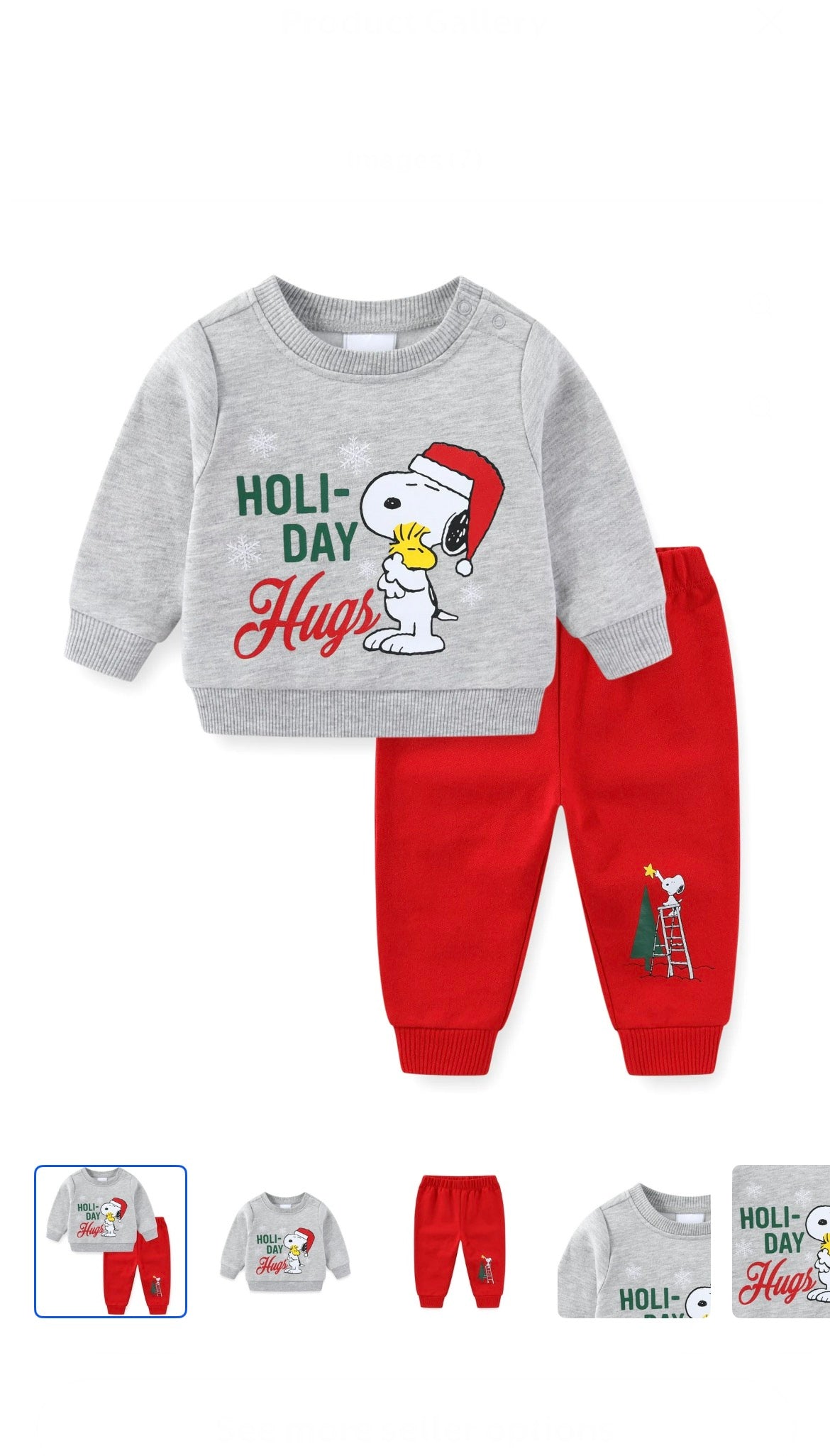 Peanuts Baby Boy 2pc Holiday set