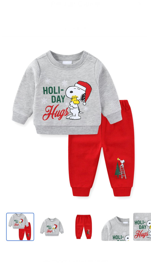 Peanuts Baby Boy 2pc Holiday set