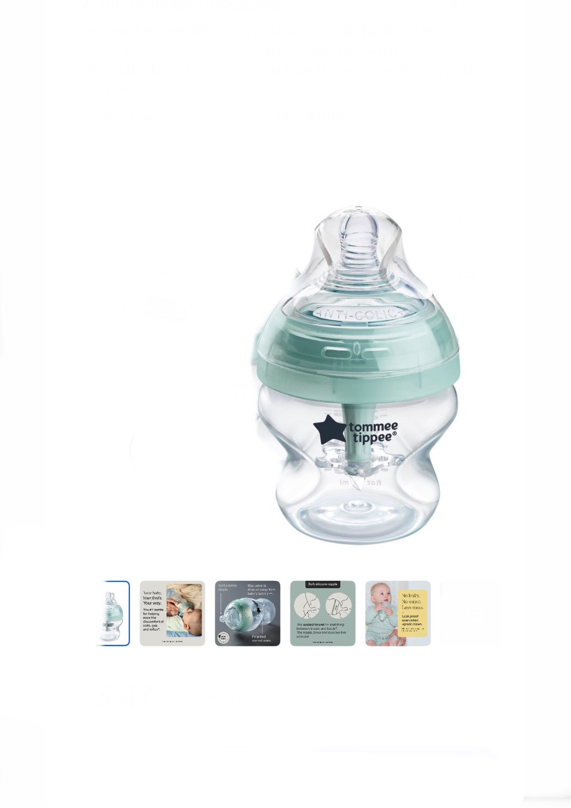 Tommee Tippee Advance AntiColic Baby Nipple Bottle 5 fl oz