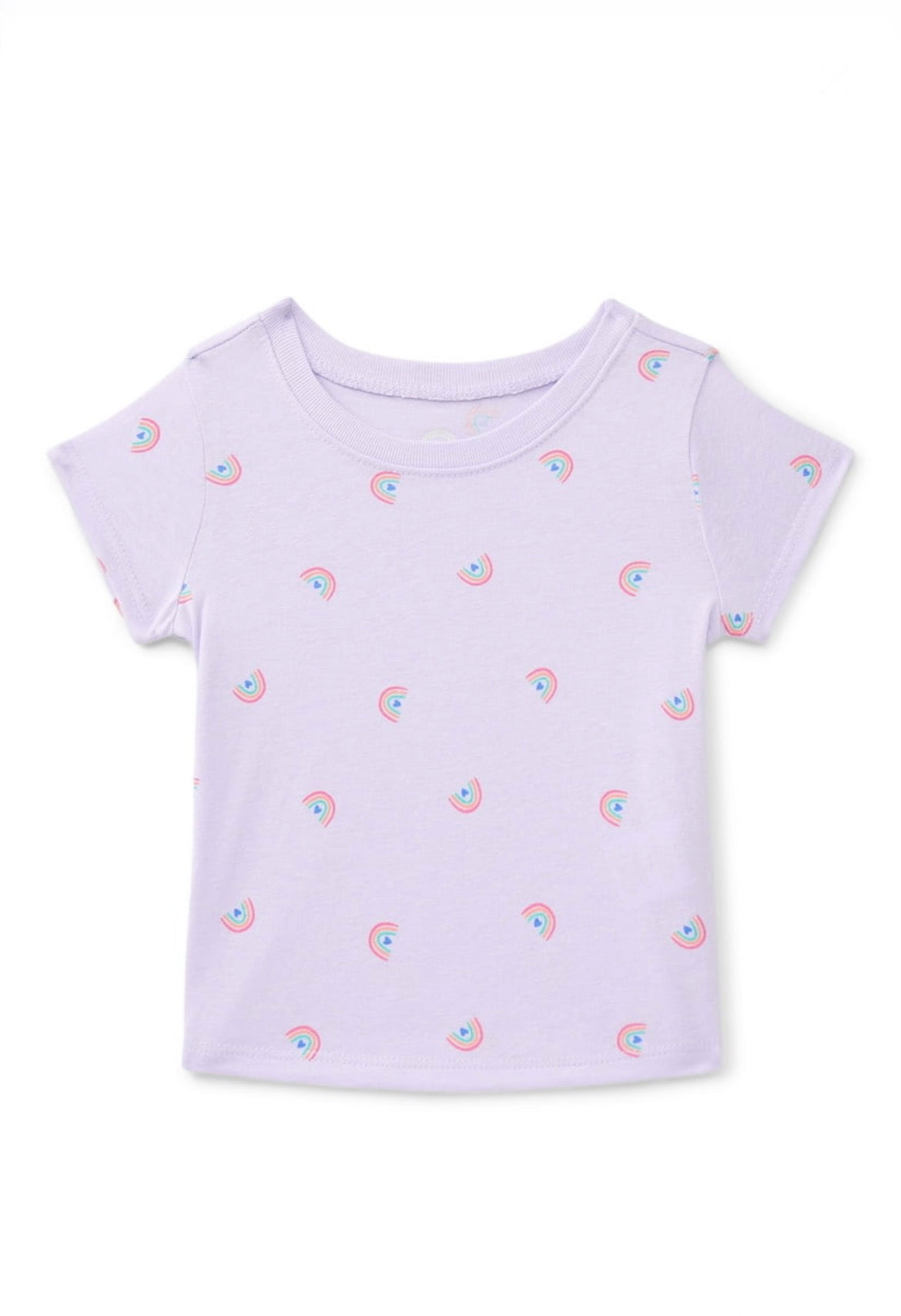 Wonder Nation Baby Girls Crewneck Tee with Short Sleeves, Sizes 0/3M-24M