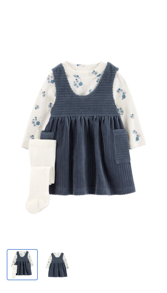 Carters Baby Girl 3pc Dress Set
