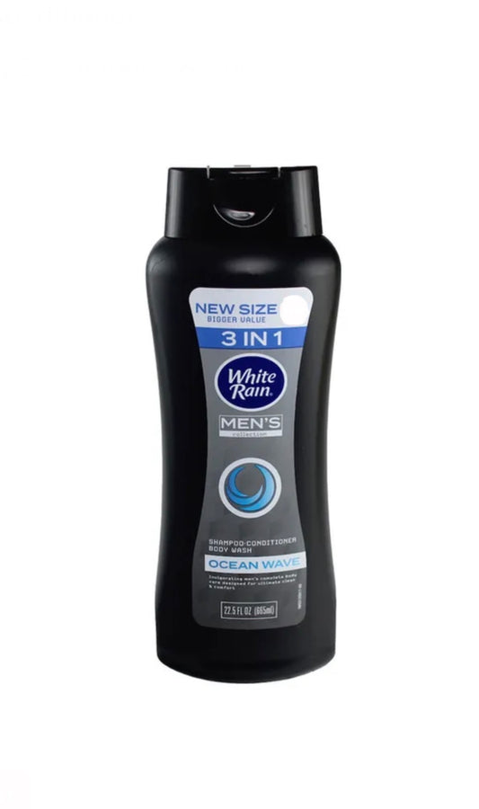 White Rain Mens 3 in 1 Body Wash, Shampoo, conditioner 22.5 fl oz (665ml)
