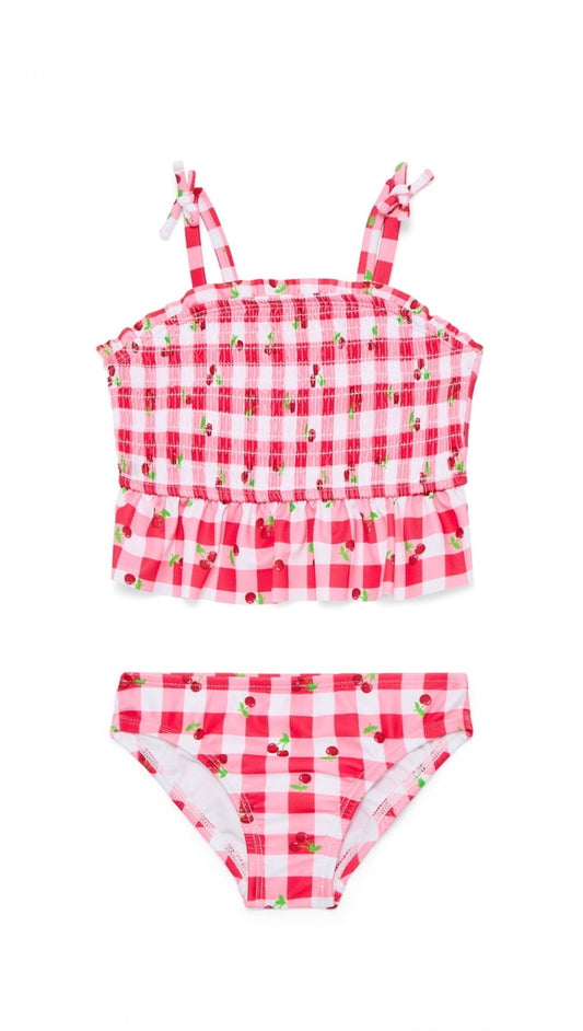 Wonder Nation Toddler Girl Ruffle Swim Set Tankini, 2-Piece