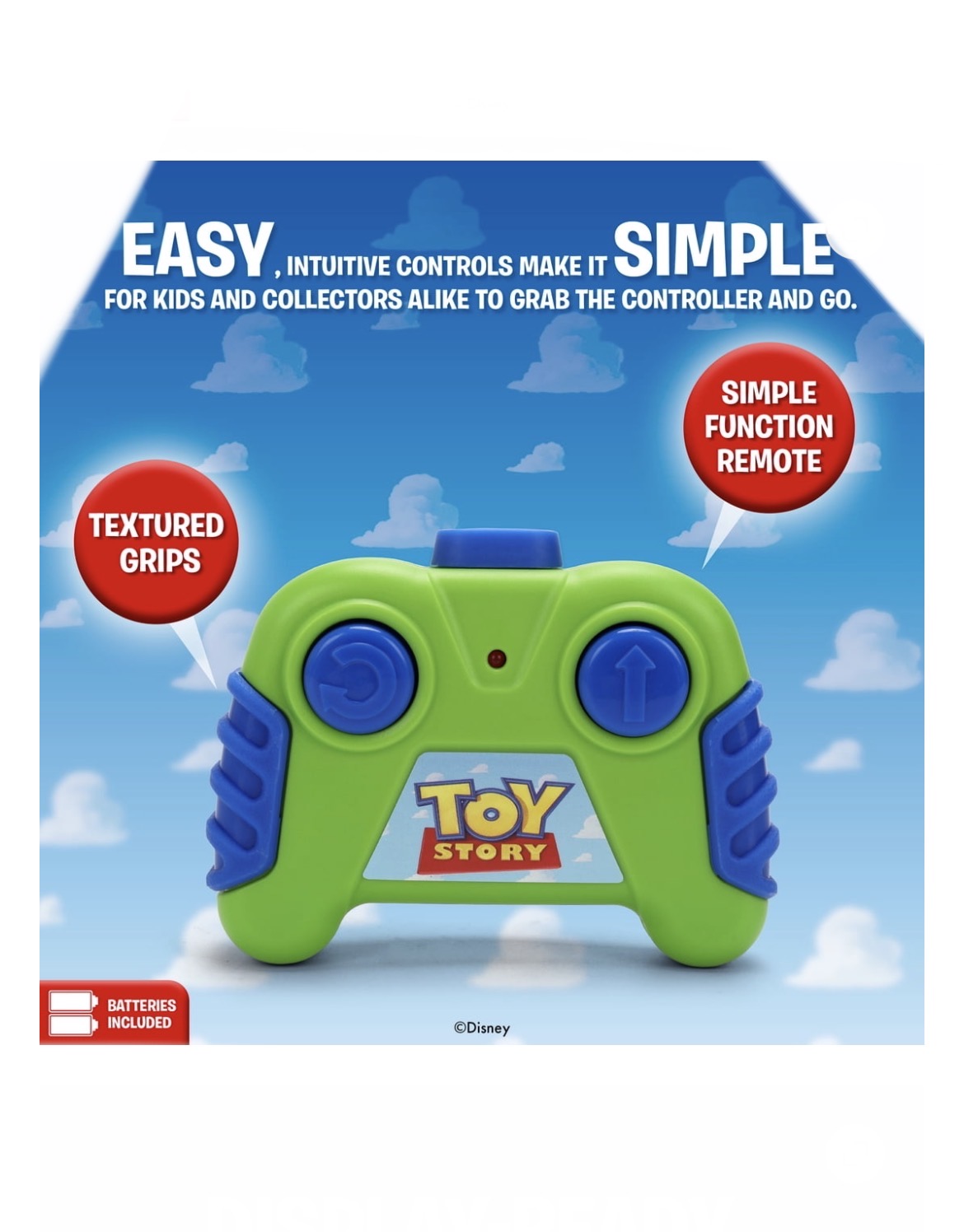 Jada Toys 1:32 RC Toy Story RC Buggy - Simple Function Remote Control Car for Kids with 5.5" Body and Movie-Inspired Design - No Figure Included
