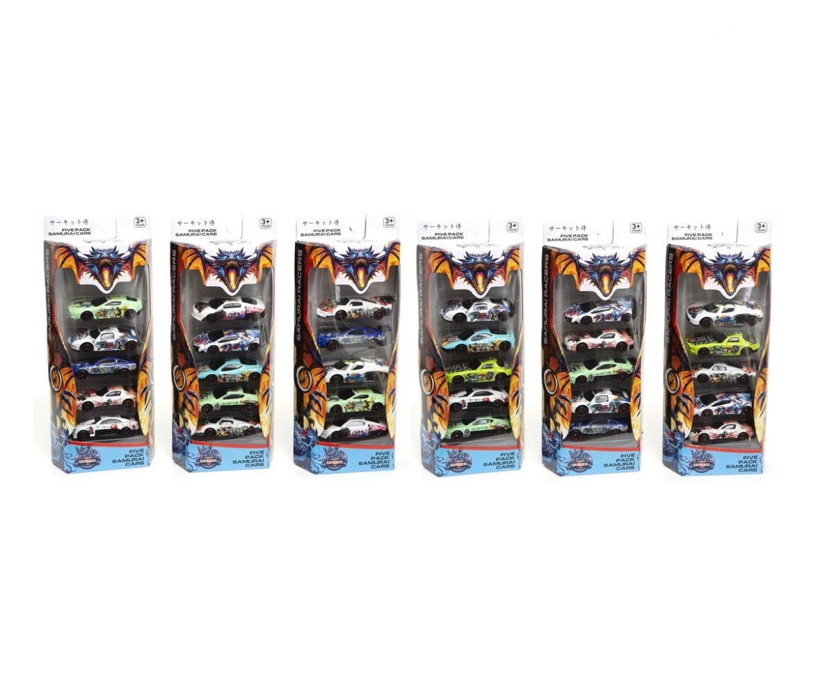 Samurai Racers Circuit Samurai Die Cast Mini Cars (3+years) 5pack (Assorted Variety)