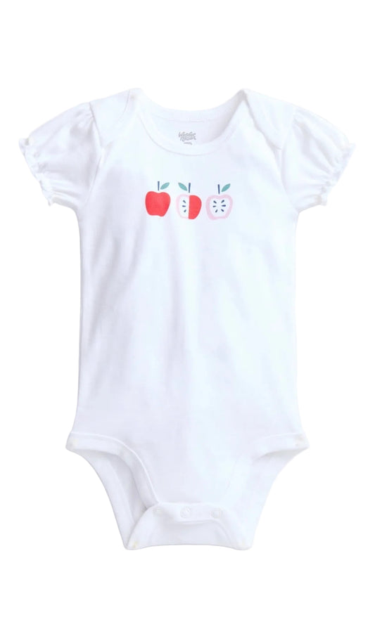 Wonder Nation Baby Girls' Graphic Cotton Bodysuit with Short Puff Sleeves