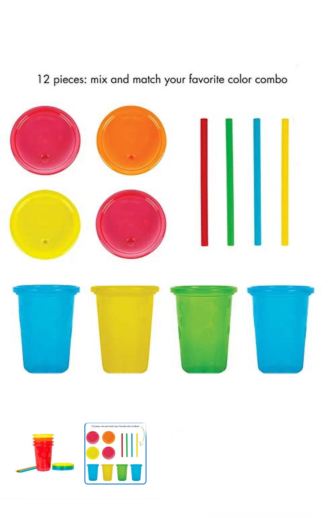 Nuby Wash or Toss Straw Cups  4pk image 1