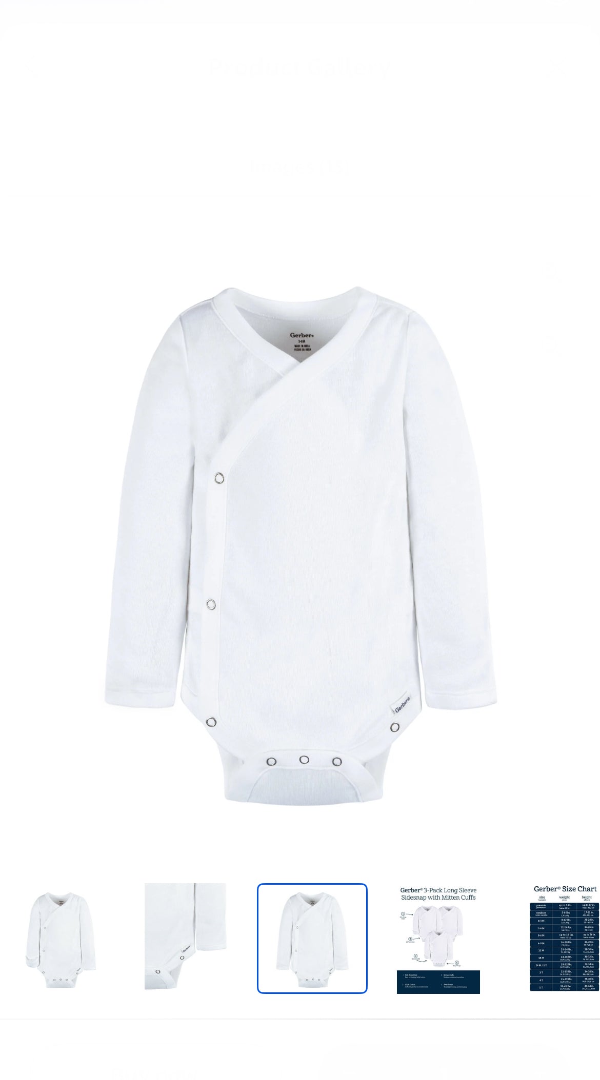 Gerber Long Sleeve Chemise Pinunder  image 2