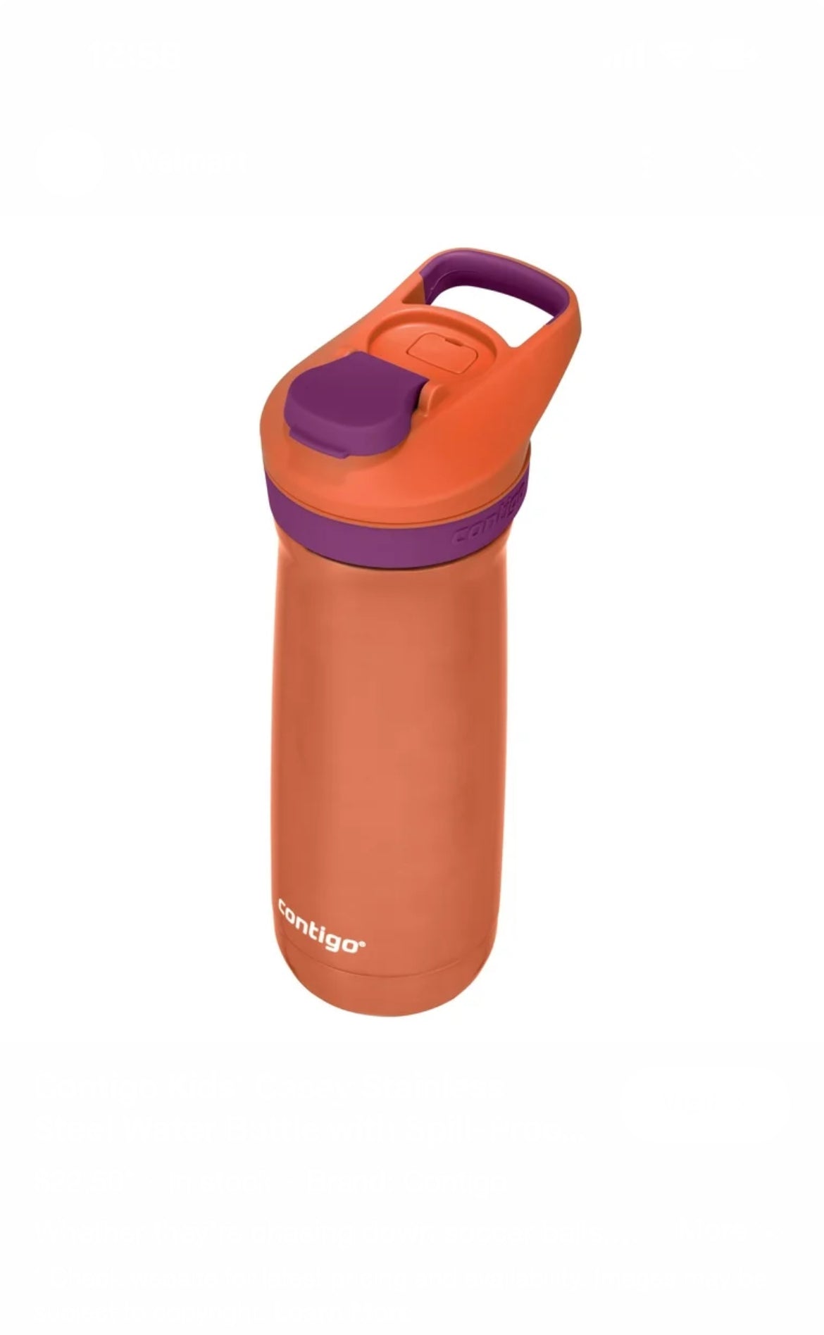 Contigo® Kids’ Casey Stainless Steel Water Bottle with Spill-Proof Leak-Proof Li image 0