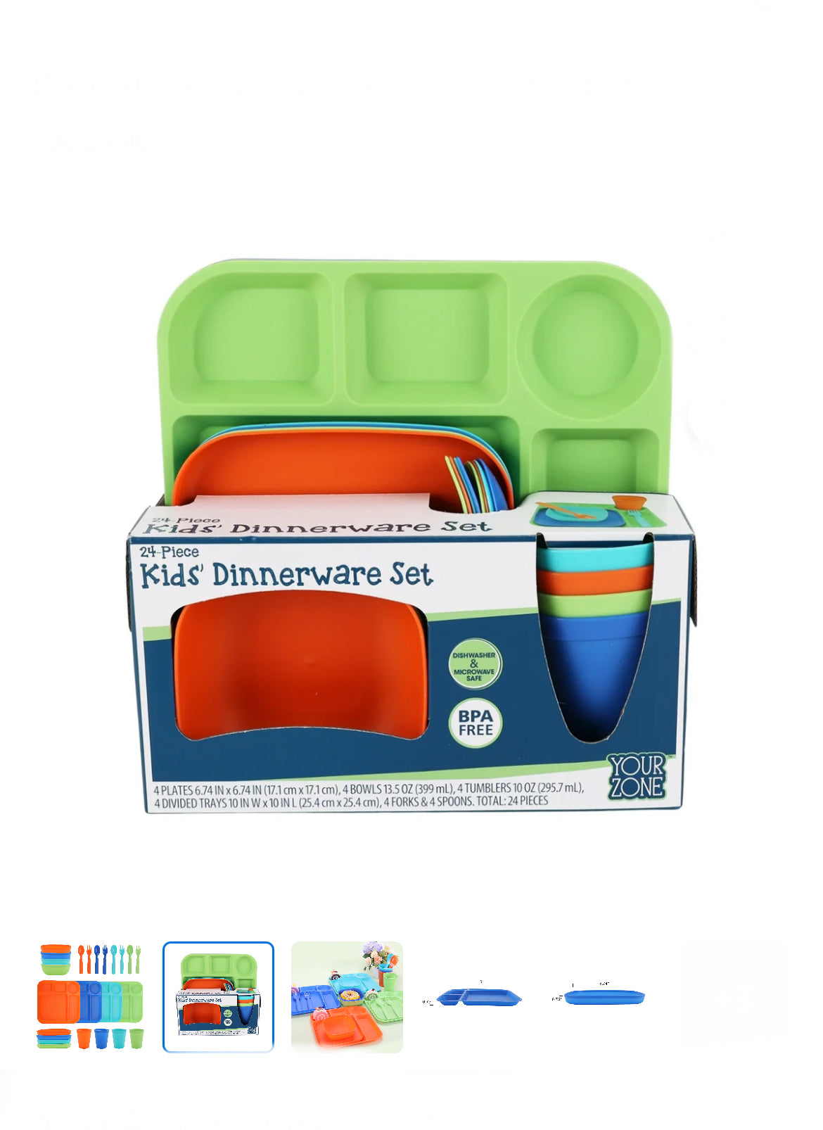 Your Zone 24-pc Plastic Square Dinnerware Set image 0