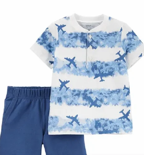 Carters 2-Pcs  Henley Tee & Short Set  image 1