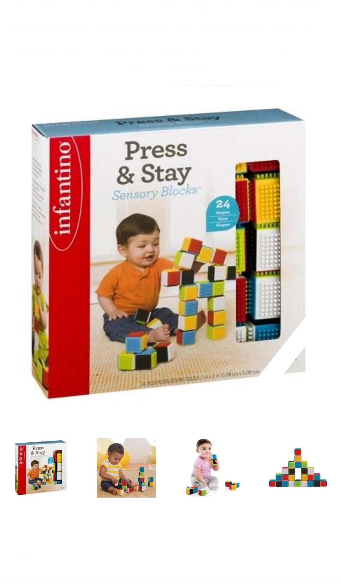 Infantino Press & Stay Sensory Blocks  24ct image 0