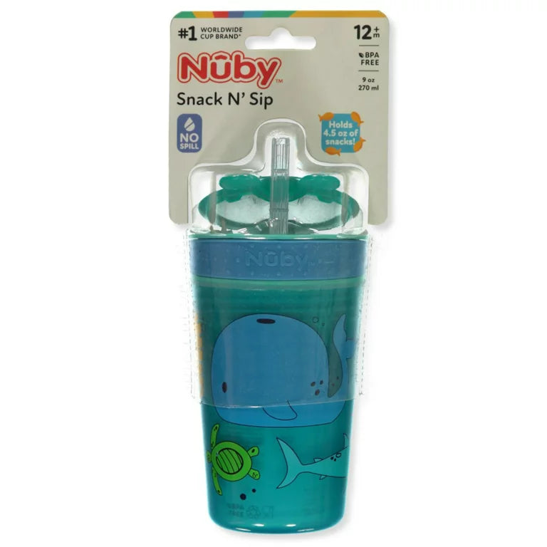 Nuby Snack N’ Sip Soft Silicone Straw Cup image 2