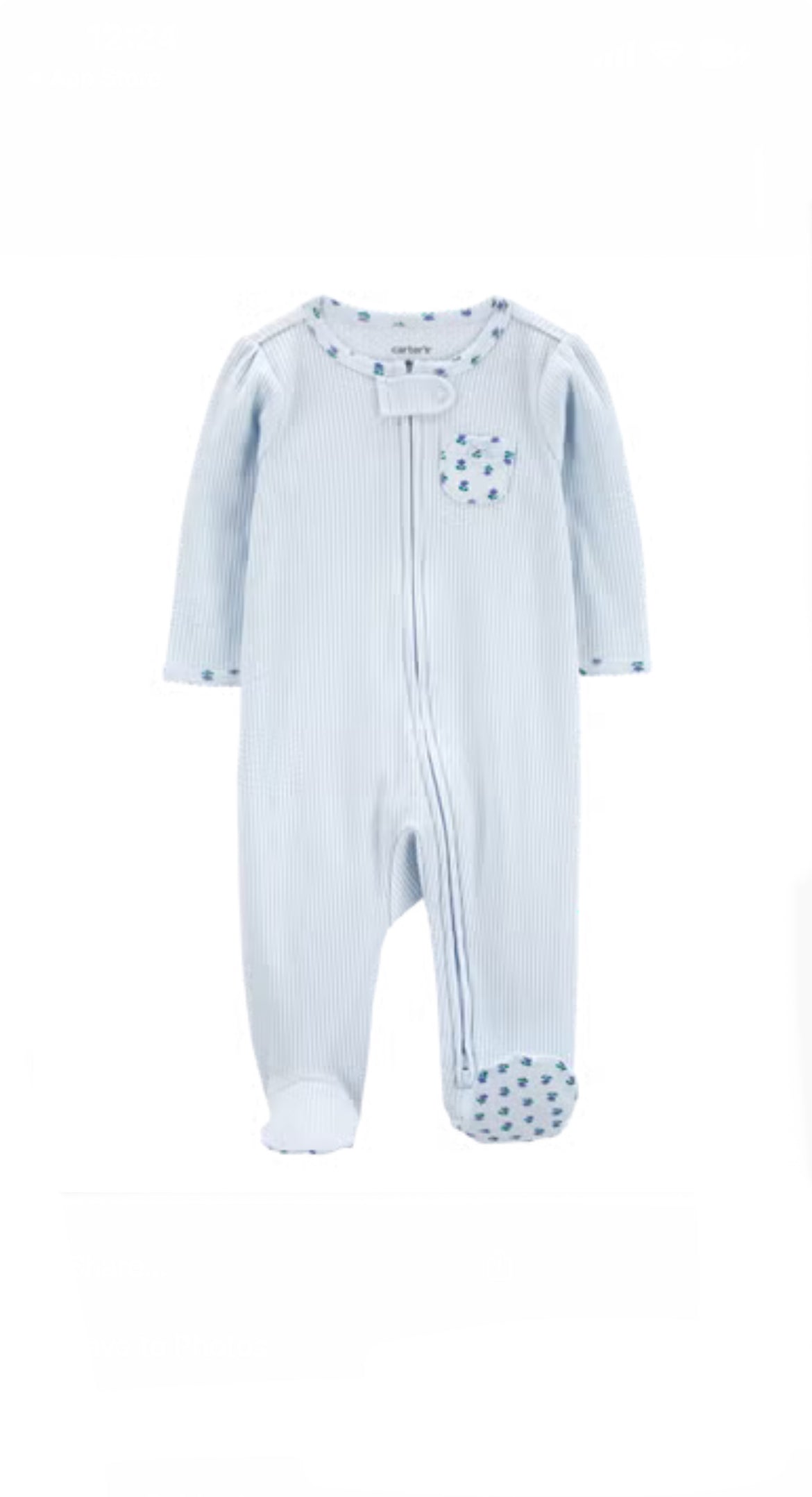 Carters 2-Way Zipper Monkey Suit image 0