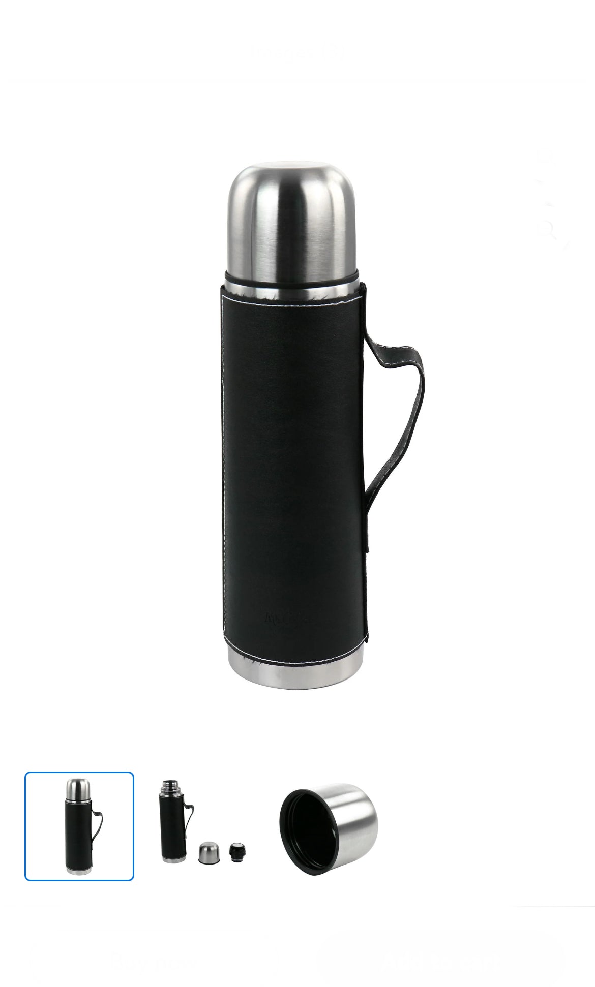 Mr. Coffee 23oz Stainless Steel Thermal Travel Bottle in Leatherette image 0