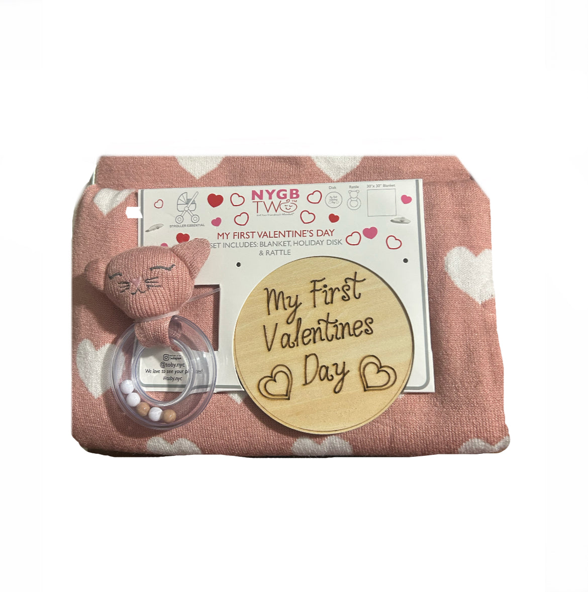 NYGB Two Baby Blanket /w Holiday disk and Rattle  image 0