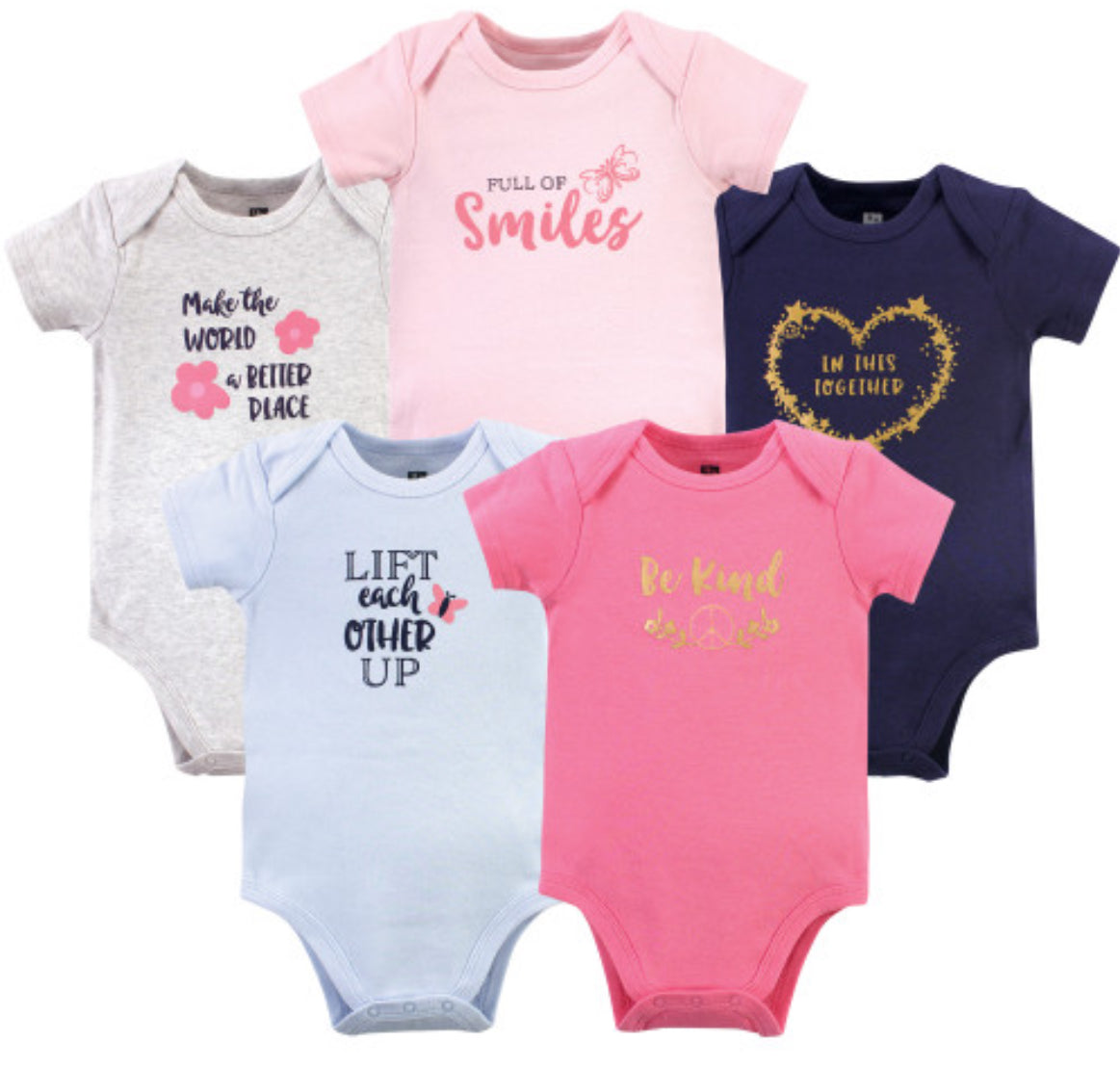 Hudson Baby Onsies/pinunder 5pc set image 0